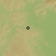 Shaded relief of the 50 km around Bouzov, drawn from the GMTED2010 grid