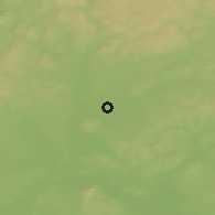 Shaded relief of the 50 km around Měnín, drawn from the GMTED2010 grid