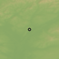 Shaded relief of the 50 km around Mikulčice, drawn from the GMTED2010 grid