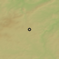 Shaded relief of the 50 km around Milín, drawn from the GMTED2010 grid