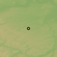 Shaded relief of the 50 km around Brandýsek, drawn from the GMTED2010 grid