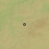 Shaded relief of the 50 km around Mirošov, drawn from the GMTED2010 grid