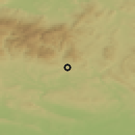 Shaded relief of the 49 km around Mladé Buky, drawn from the GMTED2010 grid
