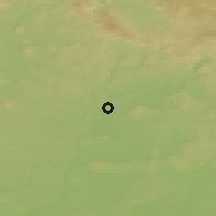 Shaded relief of the 49 km around Mnichovo Hradiště, drawn from the GMTED2010 grid