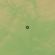 Shaded relief of the 50 km around Moravany, drawn from the GMTED2010 grid