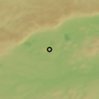 Shaded relief of the 49 km around Most, drawn from the GMTED2010 grid