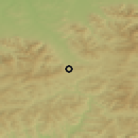 Shaded relief of the 50 km around Mosty u Jablunkova, drawn from the GMTED2010 grid