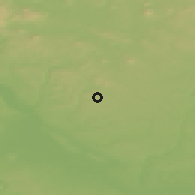 Shaded relief of the 49 km around Mšeno, drawn from the GMTED2010 grid