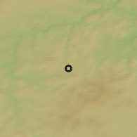 Shaded relief of the 50 km around Mýto, drawn from the GMTED2010 grid