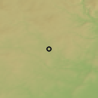 Shaded relief of the 50 km around Náměšt' nad Oslavou, drawn from the GMTED2010 grid