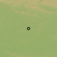 Shaded relief of the 49 km around Nechanice, drawn from the GMTED2010 grid