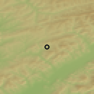 Shaded relief of the 50 km around Nedašov, drawn from the GMTED2010 grid