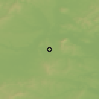 Shaded relief of the 50 km around Březí, drawn from the GMTED2010 grid