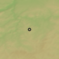 Shaded relief of the 50 km around Neveklov, drawn from the GMTED2010 grid