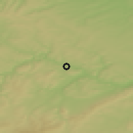 Shaded relief of the 50 km around Nižbor, drawn from the GMTED2010 grid