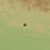 Shaded relief of the 49 km around Nová Paka, drawn from the GMTED2010 grid