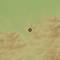 Shaded relief of the 50 km around Nýdek, drawn from the GMTED2010 grid