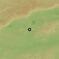 Shaded relief of the 49 km around Obrnice, drawn from the GMTED2010 grid
