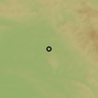 Shaded relief of the 49 km around Opočno, drawn from the GMTED2010 grid