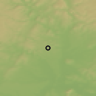 Shaded relief of the 50 km around Ořechov, drawn from the GMTED2010 grid