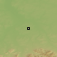 Shaded relief of the 50 km around Orlová, drawn from the GMTED2010 grid
