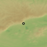 Shaded relief of the 49 km around Osek, drawn from the GMTED2010 grid