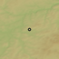 Shaded relief of the 50 km around Osek, drawn from the GMTED2010 grid
