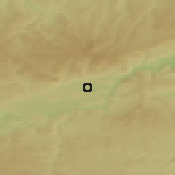 Shaded relief of the 49 km around Ostrov, drawn from the GMTED2010 grid