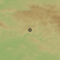 Shaded relief of the 49 km around Pěnčín, drawn from the GMTED2010 grid