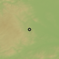 Shaded relief of the 50 km around Plumlov, drawn from the GMTED2010 grid