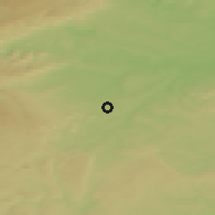 Shaded relief of the 49 km around Podbořany, drawn from the GMTED2010 grid