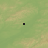 Shaded relief of the 50 km around Polešovice, drawn from the GMTED2010 grid