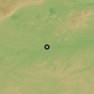 Shaded relief of the 49 km around Postoloprty, drawn from the GMTED2010 grid