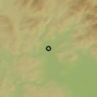 Shaded relief of the 50 km around Postřelmov, drawn from the GMTED2010 grid
