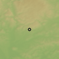 Shaded relief of the 50 km around Pozořice, drawn from the GMTED2010 grid