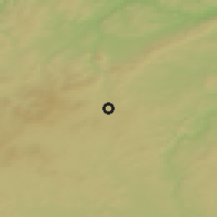 Shaded relief of the 50 km around Příbram, drawn from the GMTED2010 grid