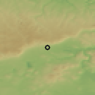Shaded relief of the 49 km around Proboštov, drawn from the GMTED2010 grid