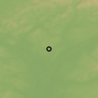 Shaded relief of the 50 km around Prušánky, drawn from the GMTED2010 grid