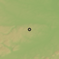Shaded relief of the 50 km around Pustá Polom, drawn from the GMTED2010 grid