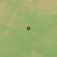 Shaded relief of the 50 km around Rajhrad, drawn from the GMTED2010 grid