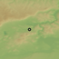 Shaded relief of the 49 km around Řehlovice, drawn from the GMTED2010 grid