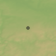 Shaded relief of the 50 km around Říčany, drawn from the GMTED2010 grid