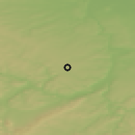 Shaded relief of the 50 km around Rudná, drawn from the GMTED2010 grid