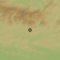 Shaded relief of the 49 km around Rudník, drawn from the GMTED2010 grid