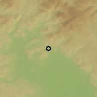 Shaded relief of the 50 km around Rýmařov, drawn from the GMTED2010 grid