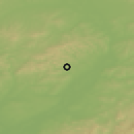 Shaded relief of the 50 km around Buchlovice, drawn from the GMTED2010 grid