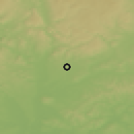 Shaded relief of the 50 km around Šlapanice, drawn from the GMTED2010 grid