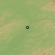 Shaded relief of the 50 km around Spytihněv, drawn from the GMTED2010 grid