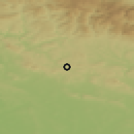 Shaded relief of the 49 km around Stará Paka, drawn from the GMTED2010 grid