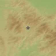 Shaded relief of the 50 km around Staré Město, drawn from the GMTED2010 grid